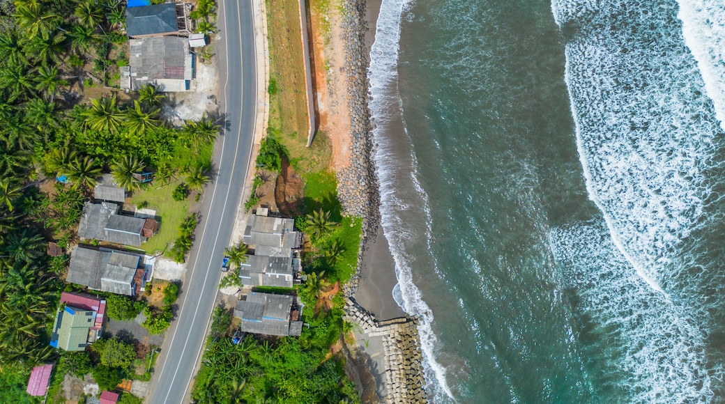 beautiful morning view panorama indonesia beach weather with sky colors and storm season