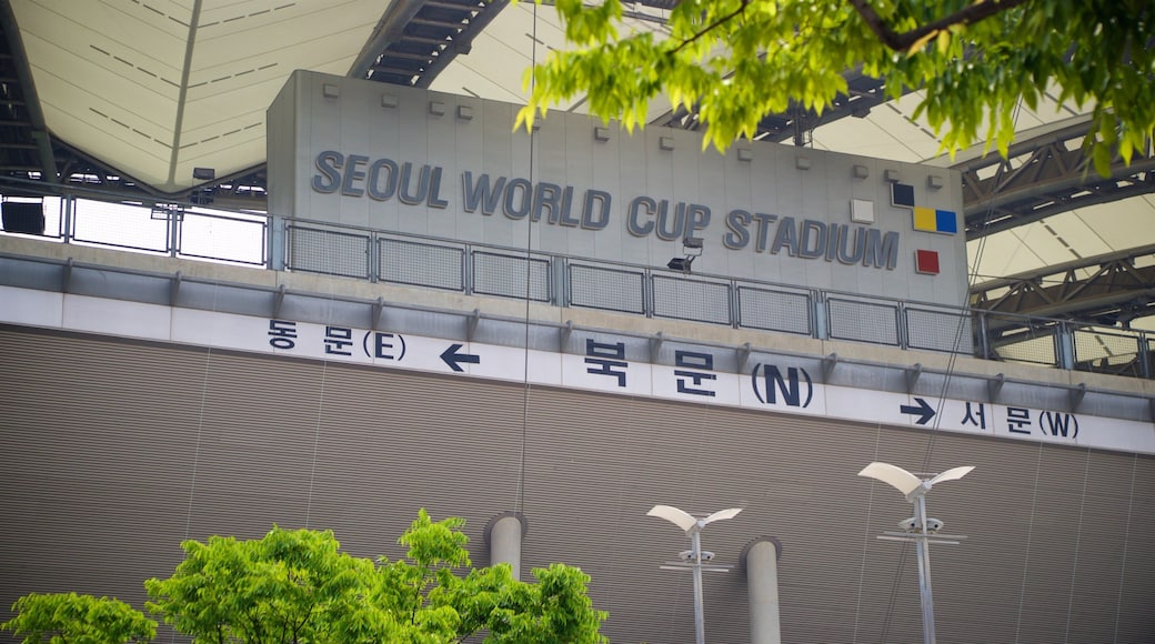 Seoul World Cup Stadium showing signage
