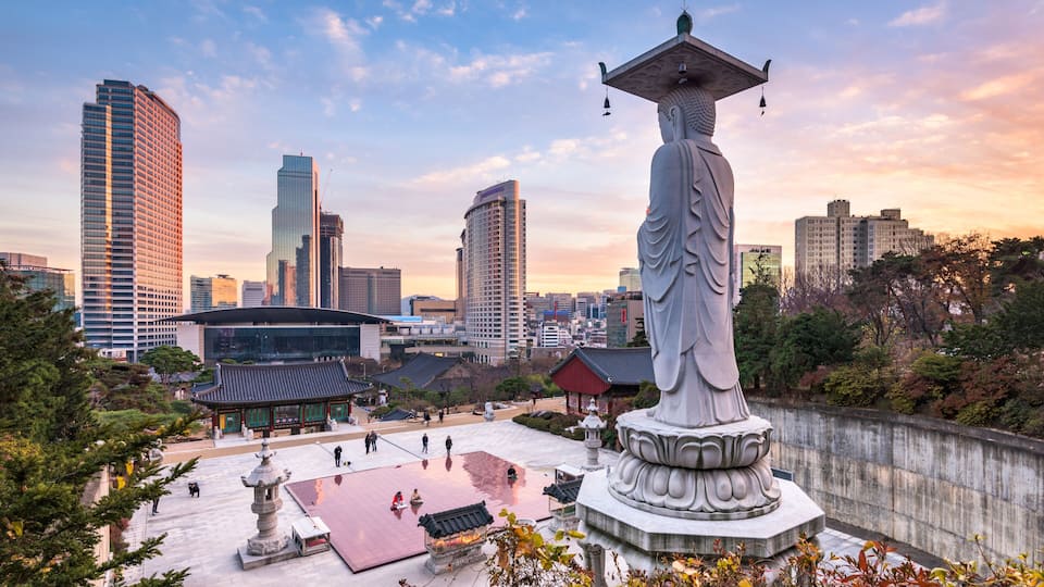 Bongeunsa temple in Seoul City, South Korea.