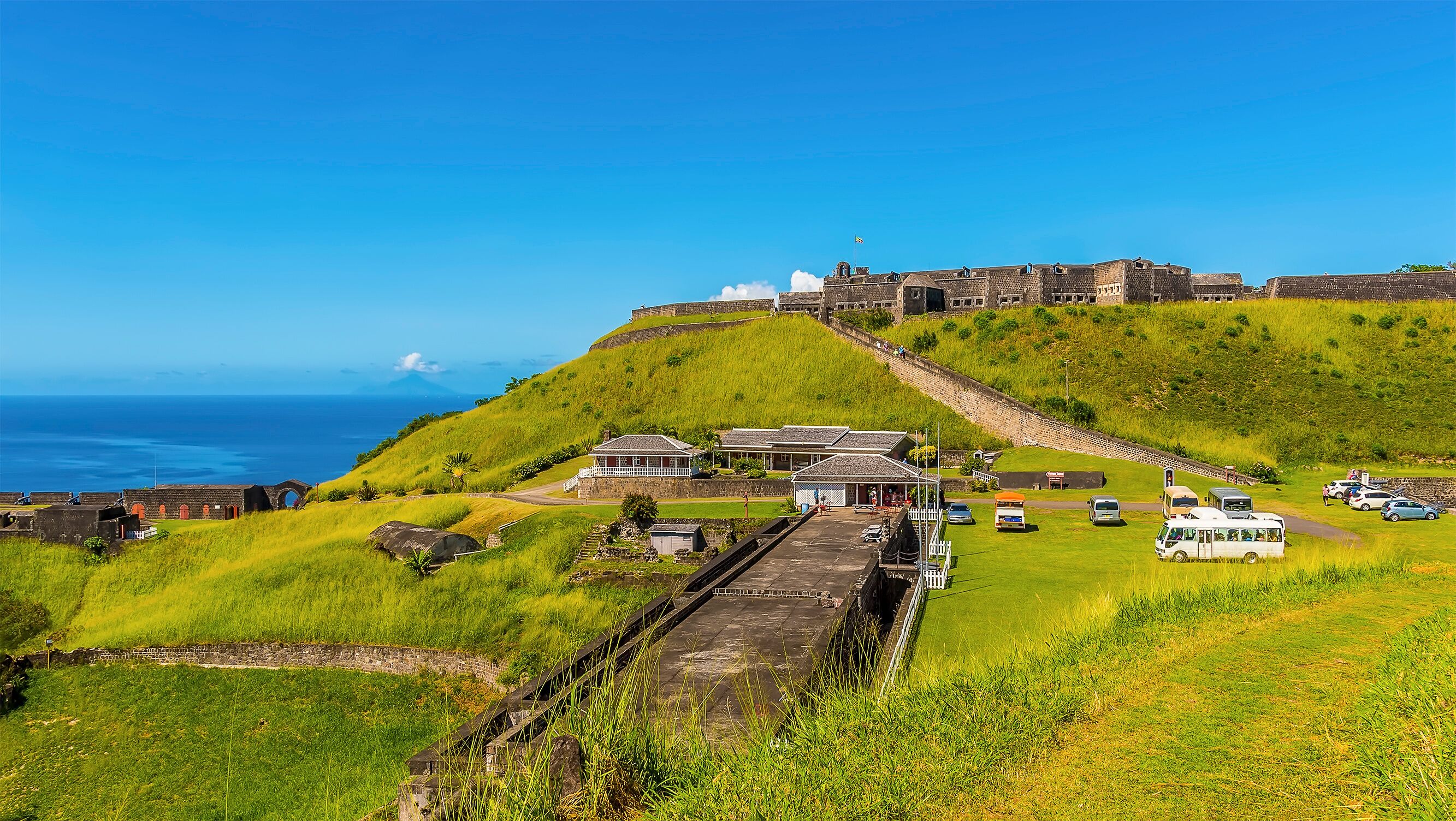 A view across the Brimstone Hill Fort in St Kitts