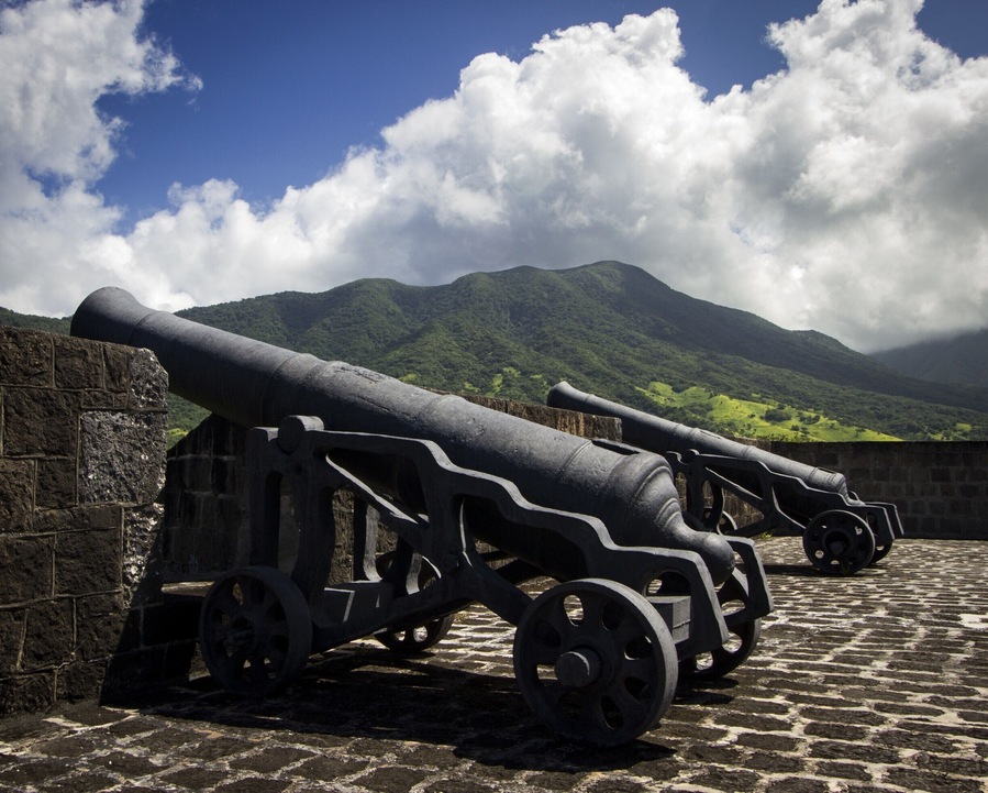 Cannons atop Brimstone Hill is St. Kitts