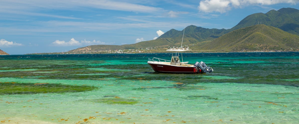 Turtle Beach which includes tropical scenes, sailing and general coastal views