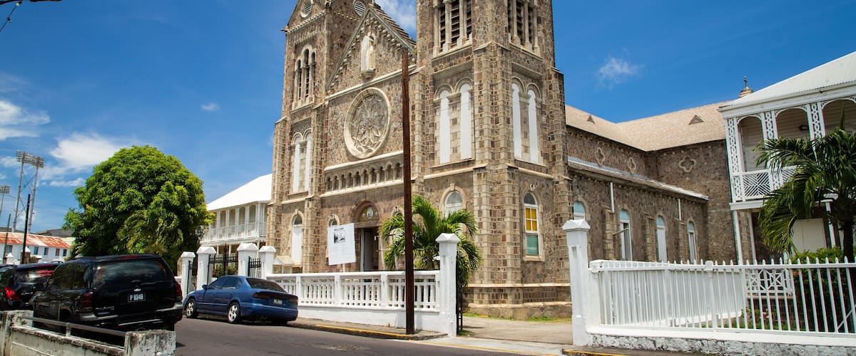 Basseterre Co-Cathedral of Immaculate Conception featuring a church or cathedral and heritage architecture