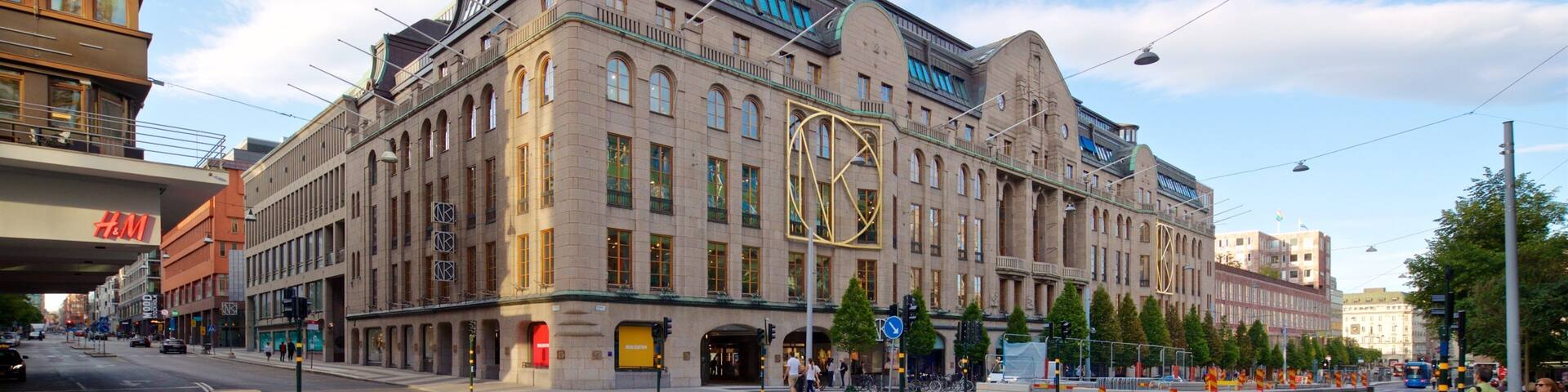 Nordiska Kompaniet featuring heritage architecture and a city