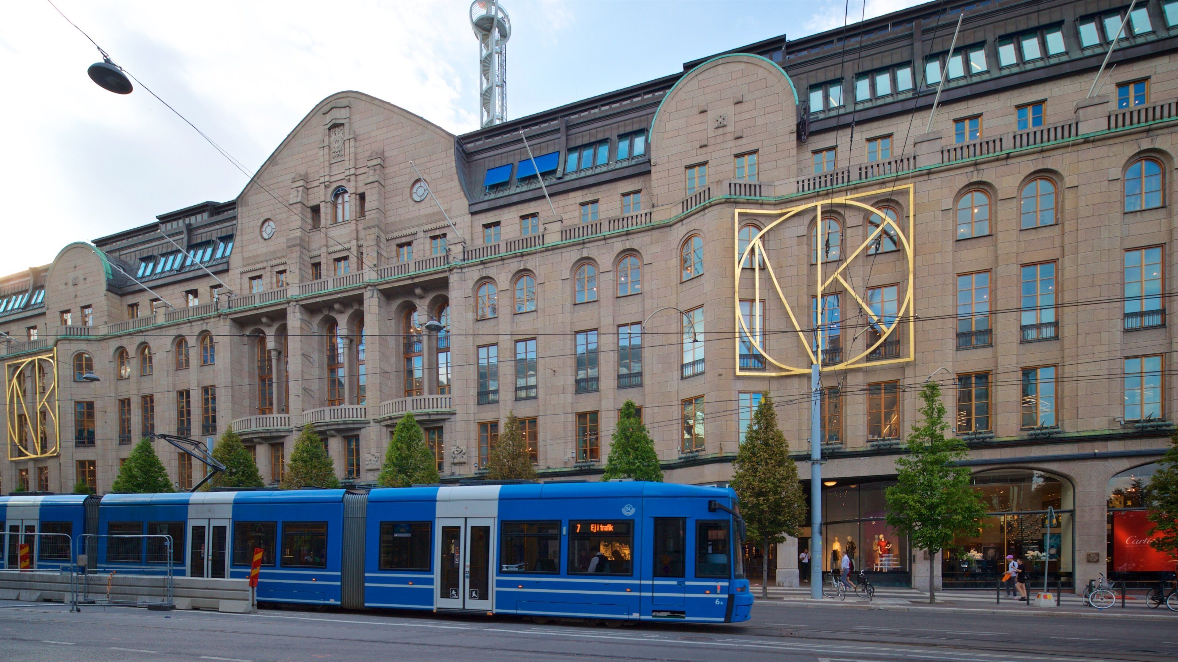 Nordiska Kompaniet showing railway items and heritage architecture