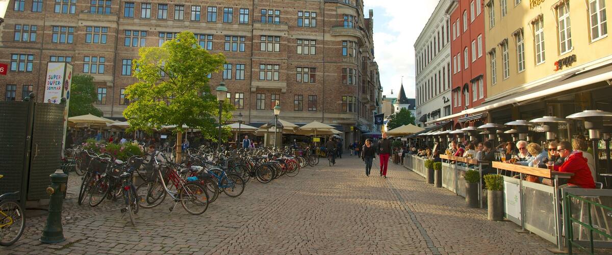 Lilla Torg das einen Straßenszenen, Café-Szenerien und Essen im Freien