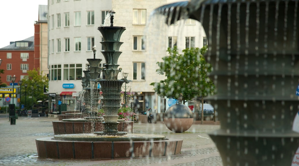 Gustav Adolf Square featuring a fountain, a square or plaza and a city