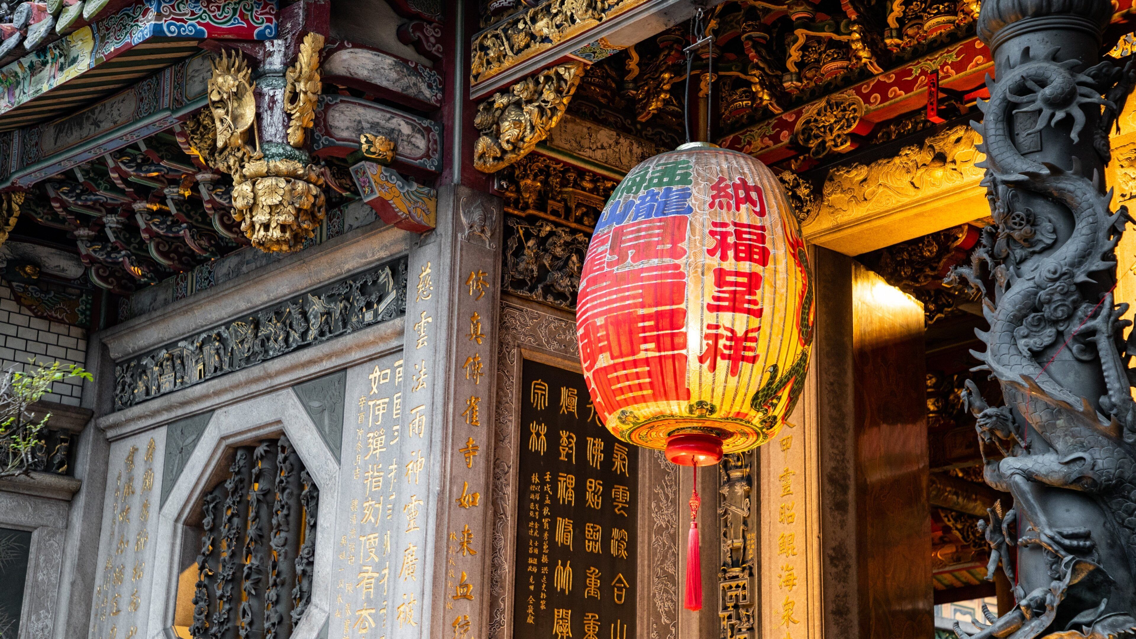 Lungshan Temple showing heritage elements