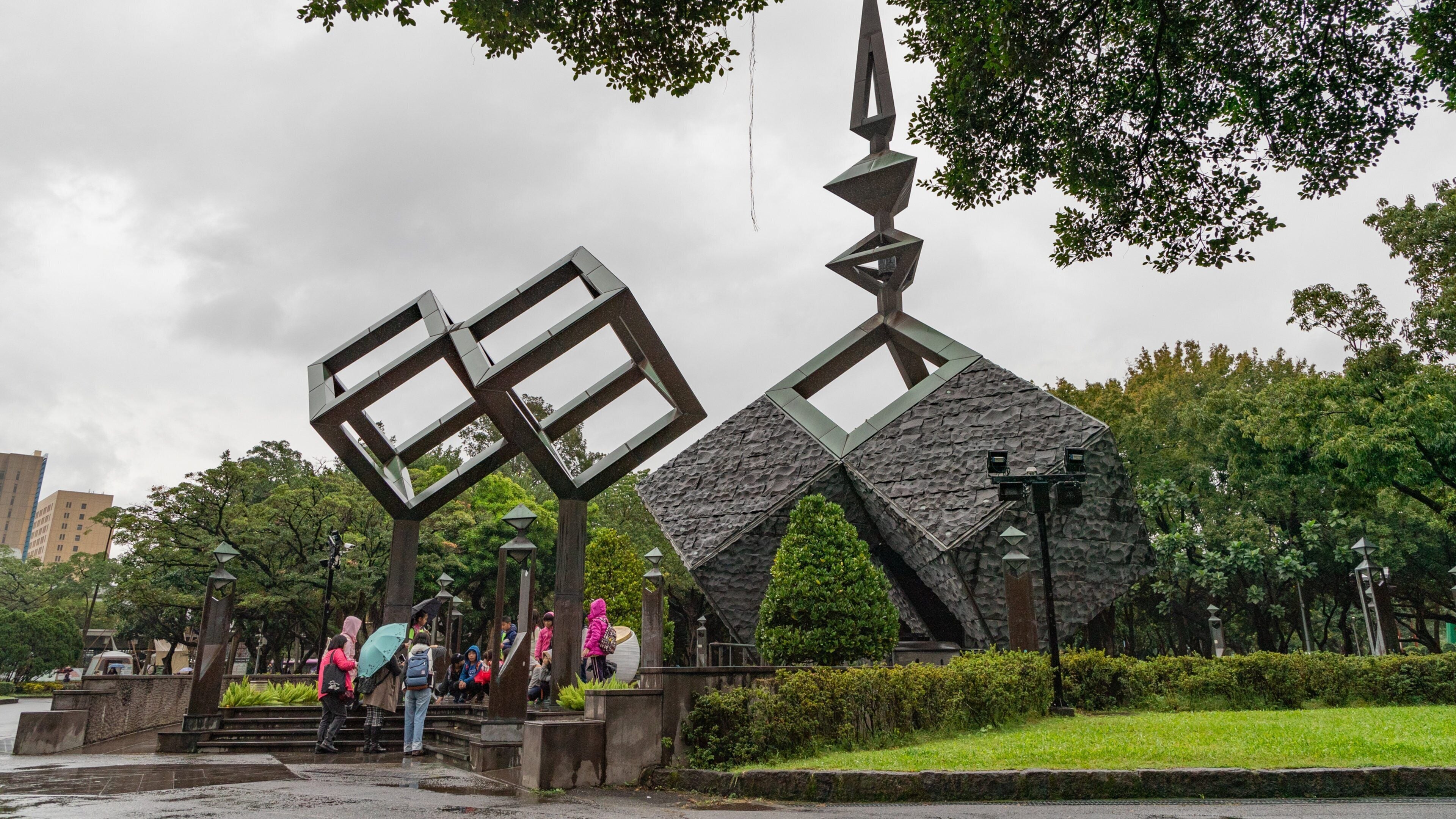 Taipei 228 Memorial Park which includes outdoor art and a garden