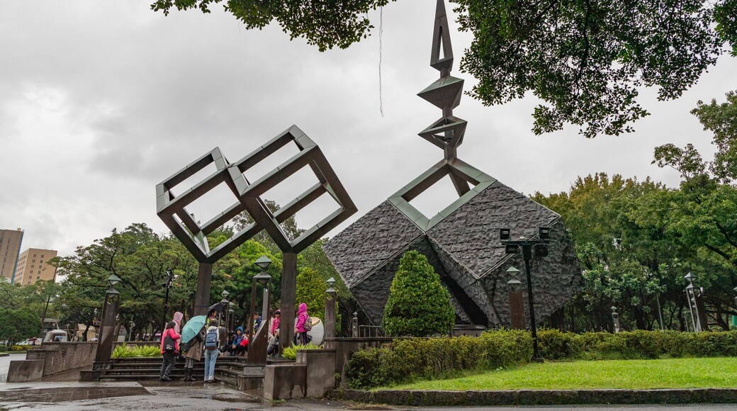 Taipei 228 Memorial Park which includes outdoor art and a garden