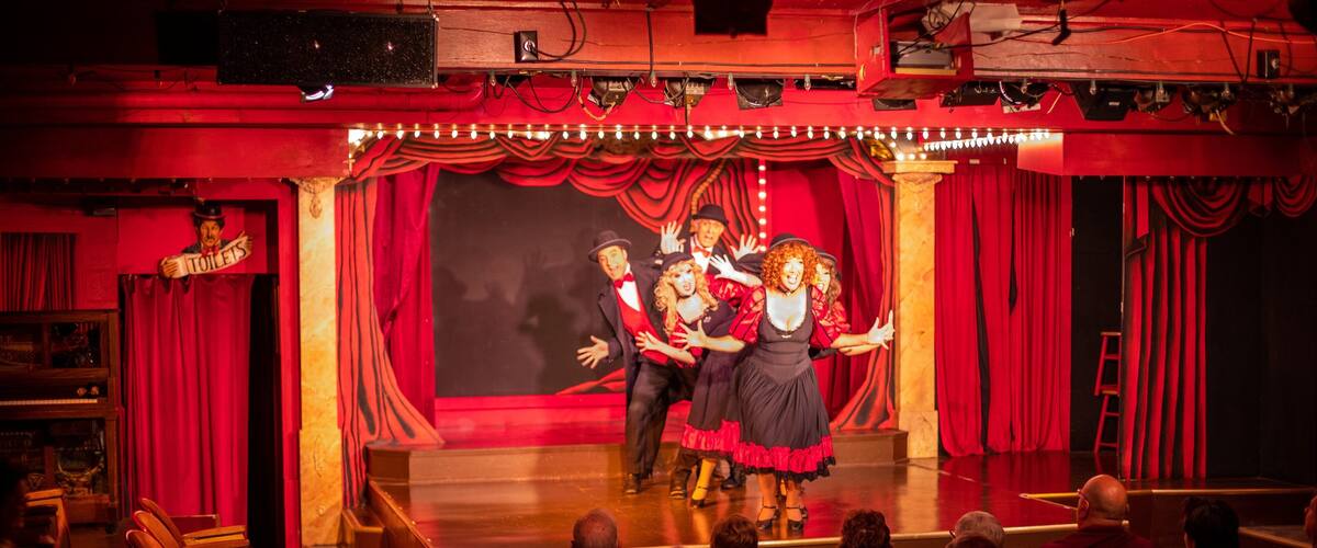Sweet Fanny Adams Theatre which includes performance art, interior views and theater scenes