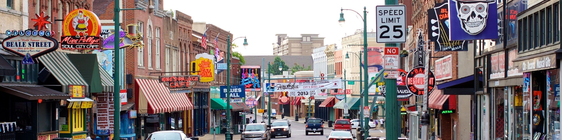 Beale Street featuring a city, street scenes and signage