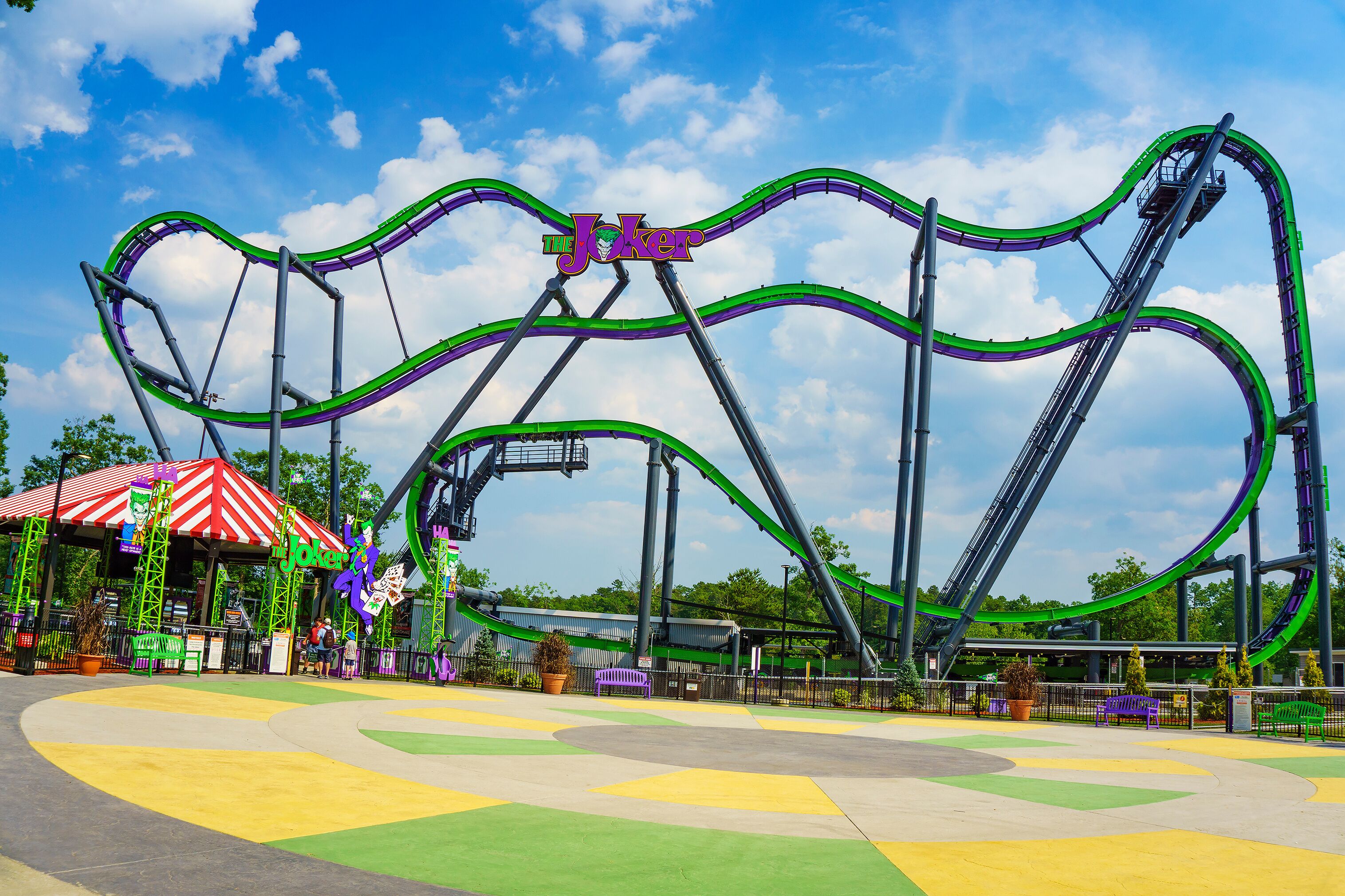 The Joker roller coaster in Six Flags Jackson Township New Jersey USA