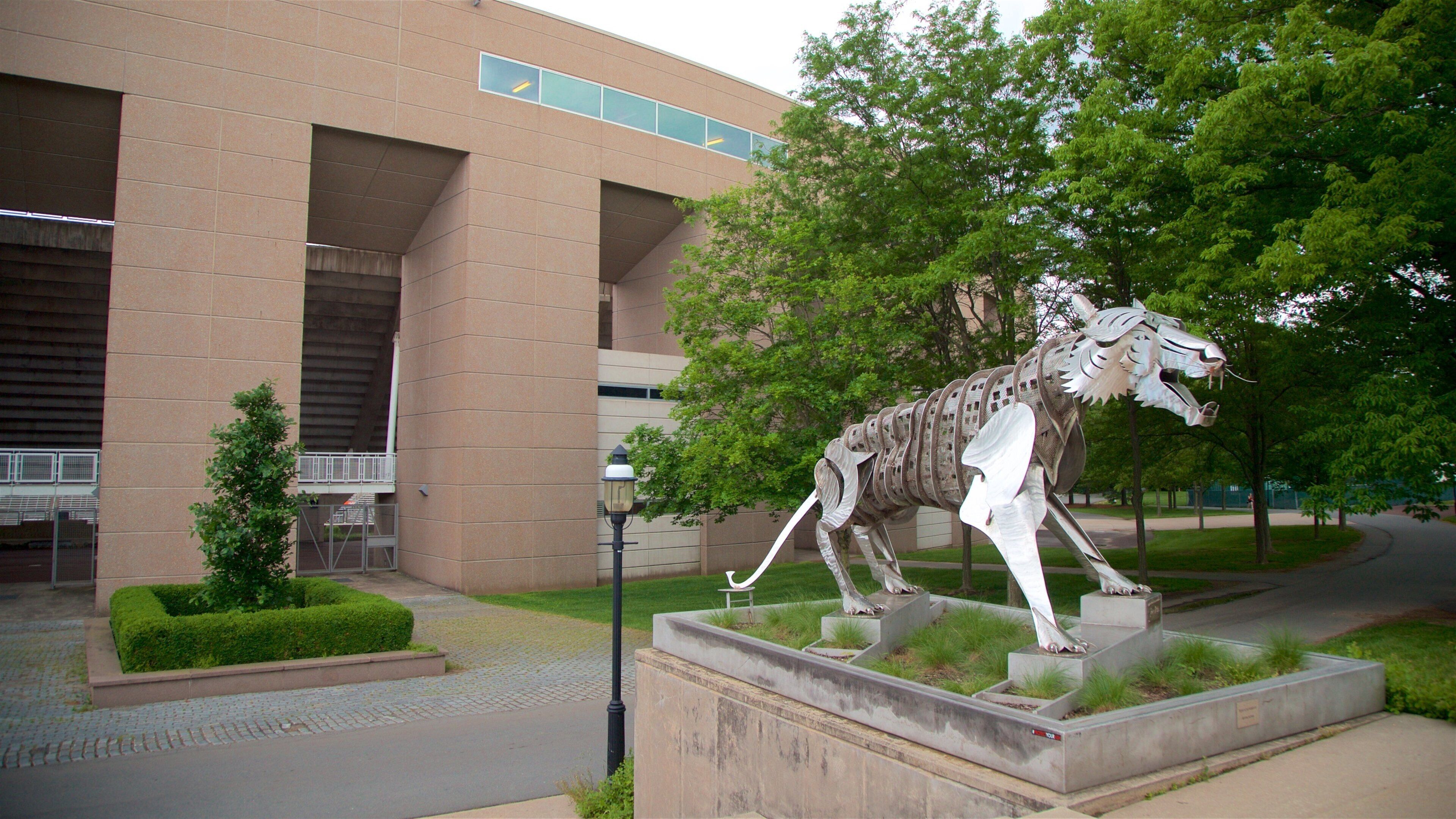 Princeton University Stadium showing a park and outdoor art