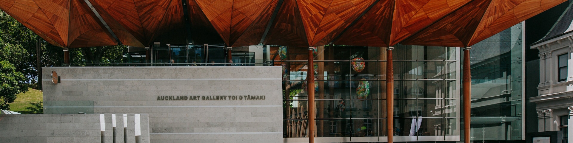 Auckland Art Gallery featuring signage