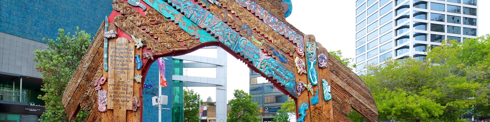 Aotea Square featuring a square or plaza and outdoor art