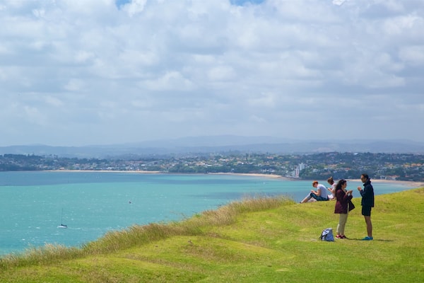 Mount Victoria which includes general coastal views and a garden as well as a small group of people
