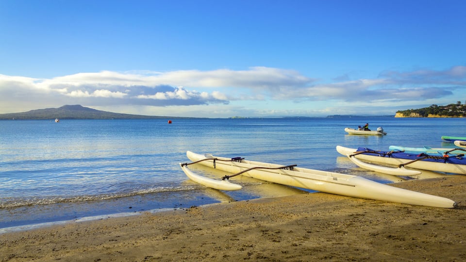 Waka Boats at Takapuna Beach Auckland, New Zealand