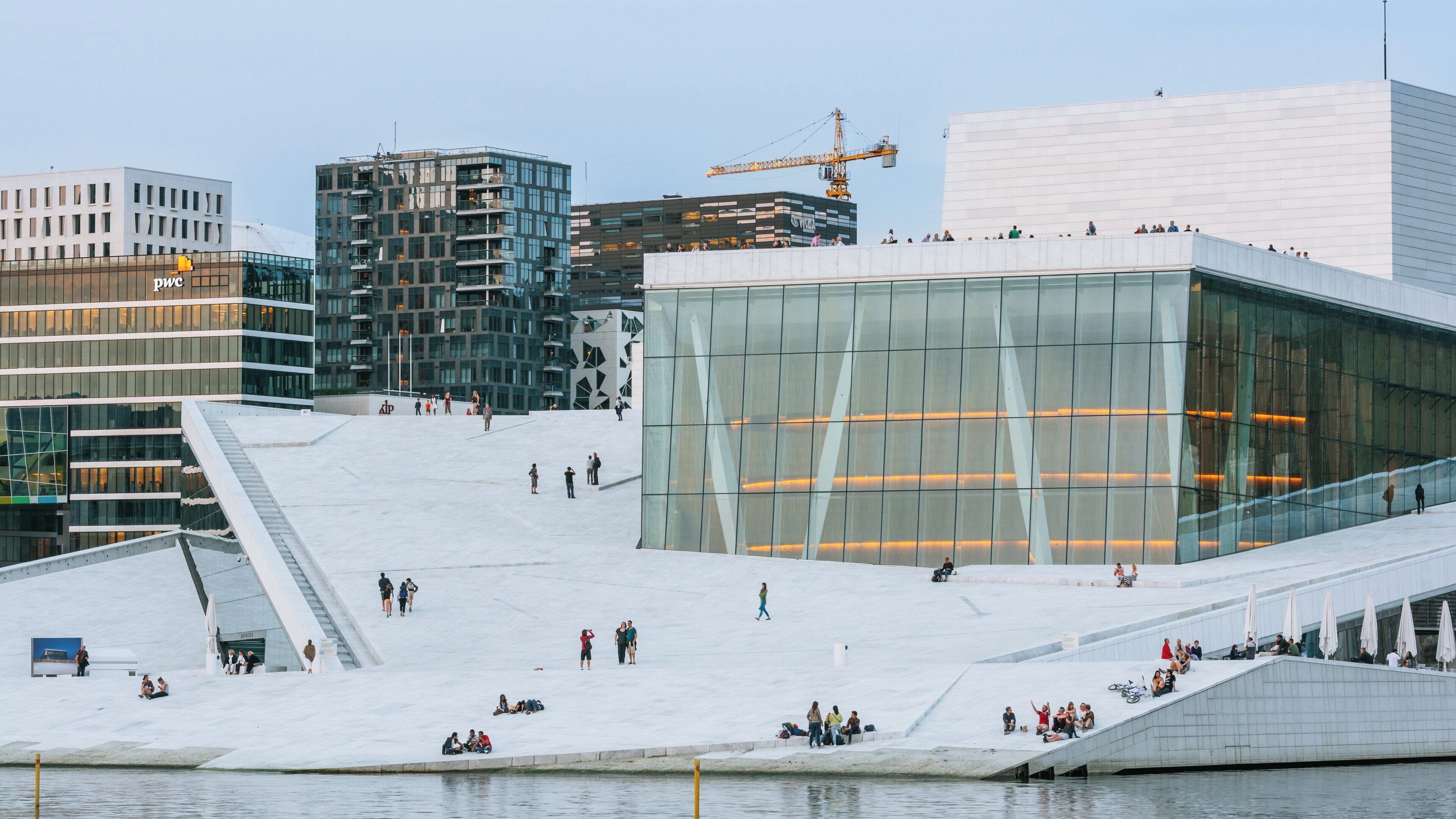 Beautiful Oslo Opera House stands as a cultural landmark in Gamle Oslo, attracting visitors and locals alike to enjoy stunning views and architectural brilliance
