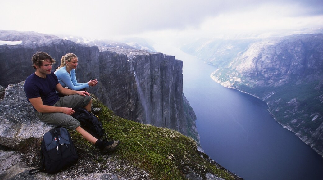 Kjerag showing landscape views, views and a gorge or canyon