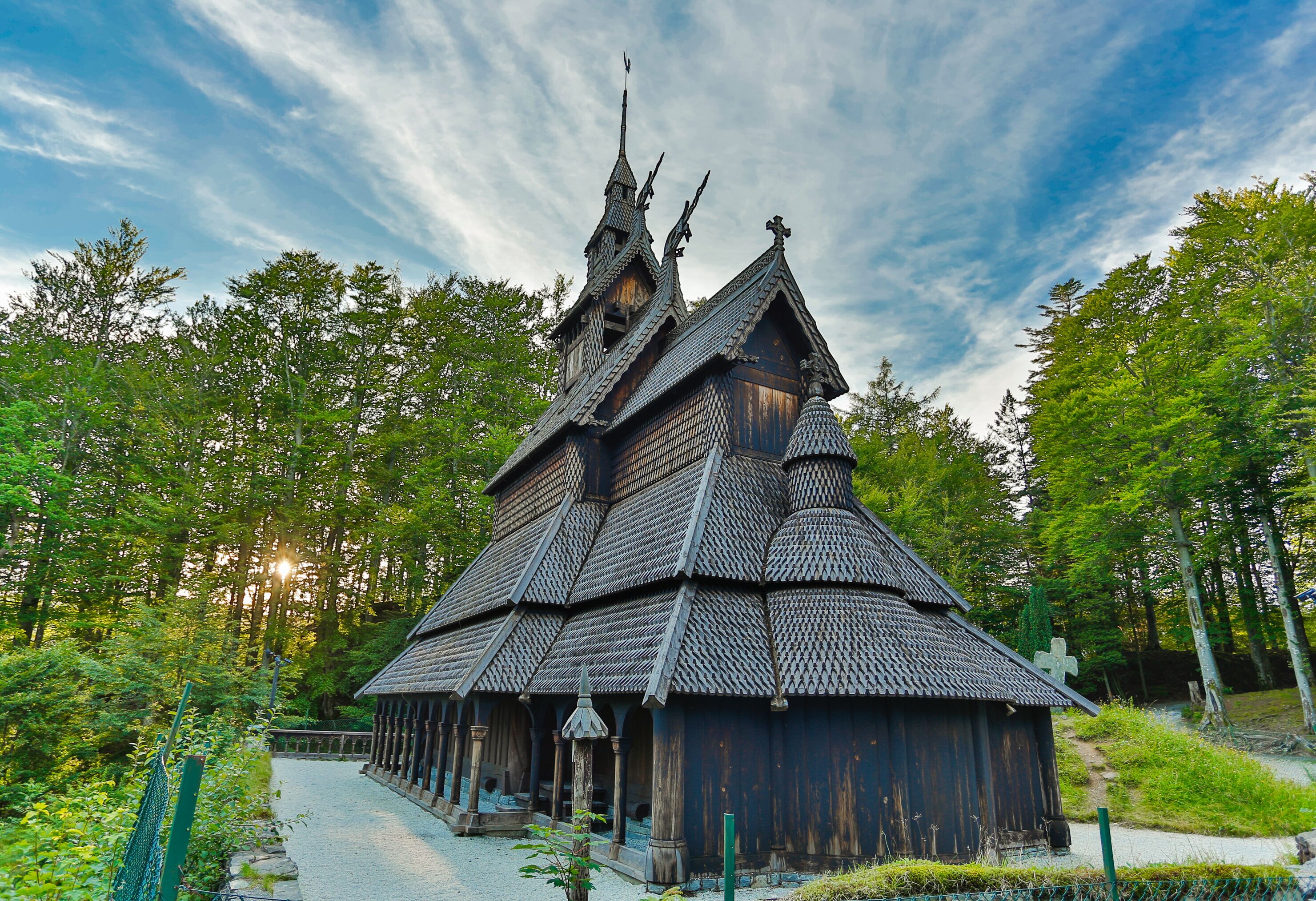 Fantoft stave church. Bergen, Norway.