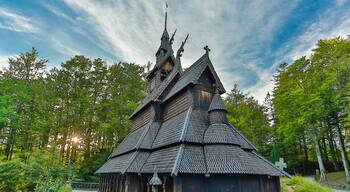 Fantoft stave church. Bergen, Norway.