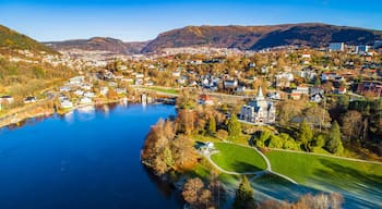 Aerial view of Royal mansion Gamlehaugen. Bergen, Norway.