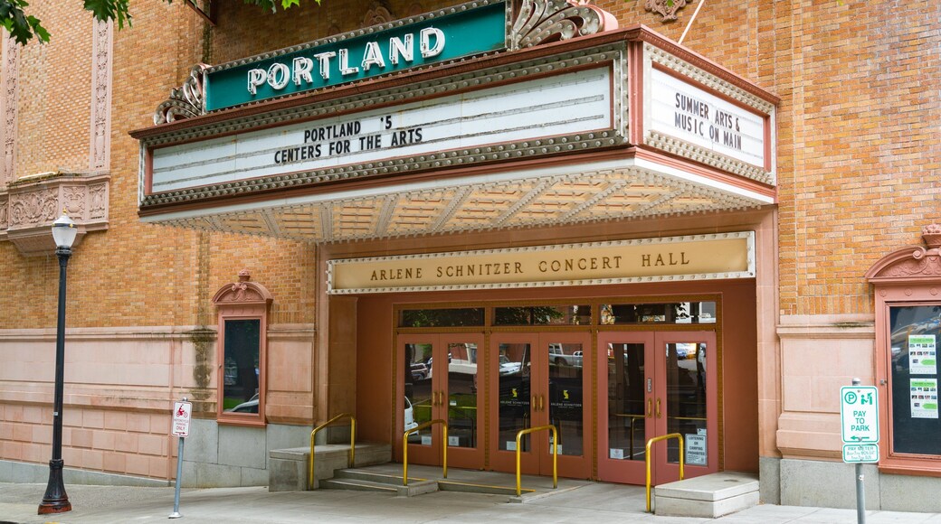Arlene Schnitzer Concert Hall which includes signage