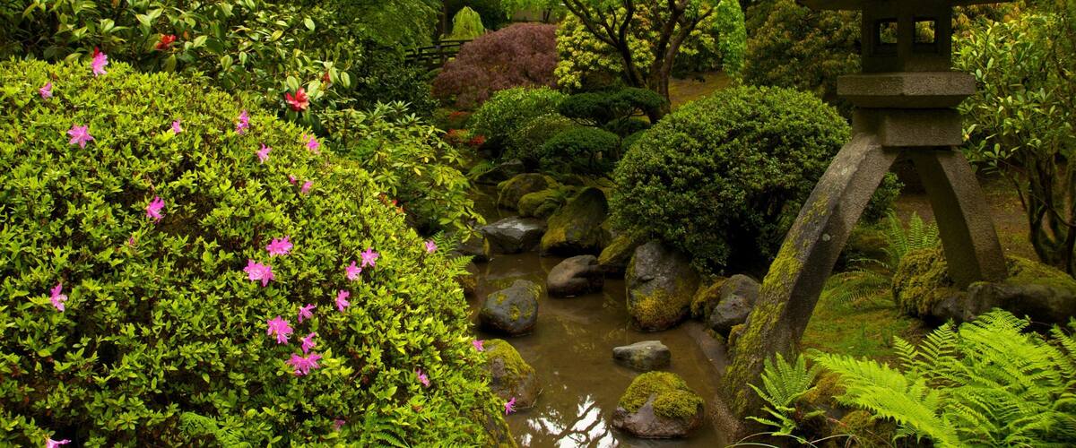 Portland Japanese Garden mettant en vedette panoramas et parc