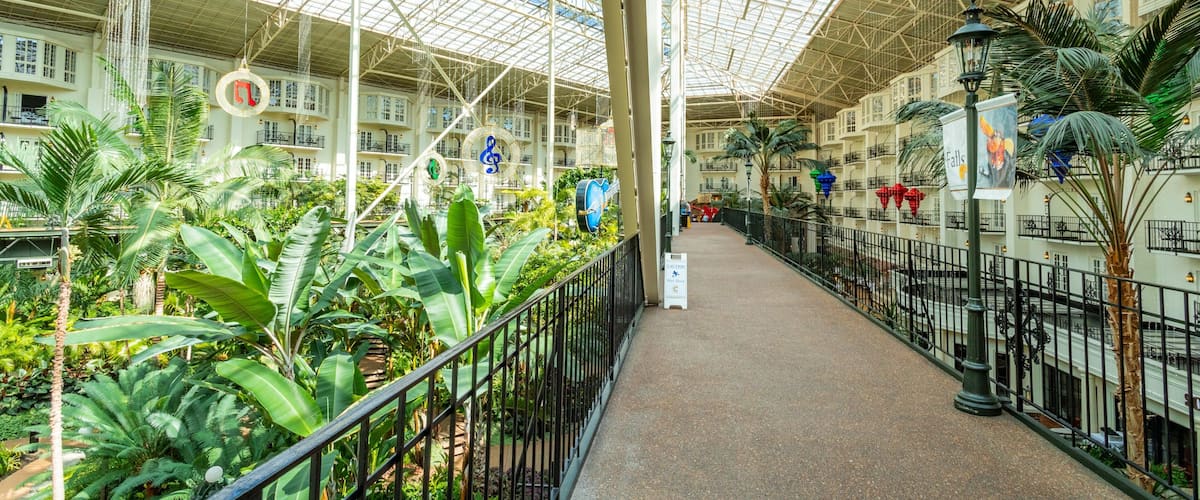 Opryland Hotel Gardens which includes a garden and interior views