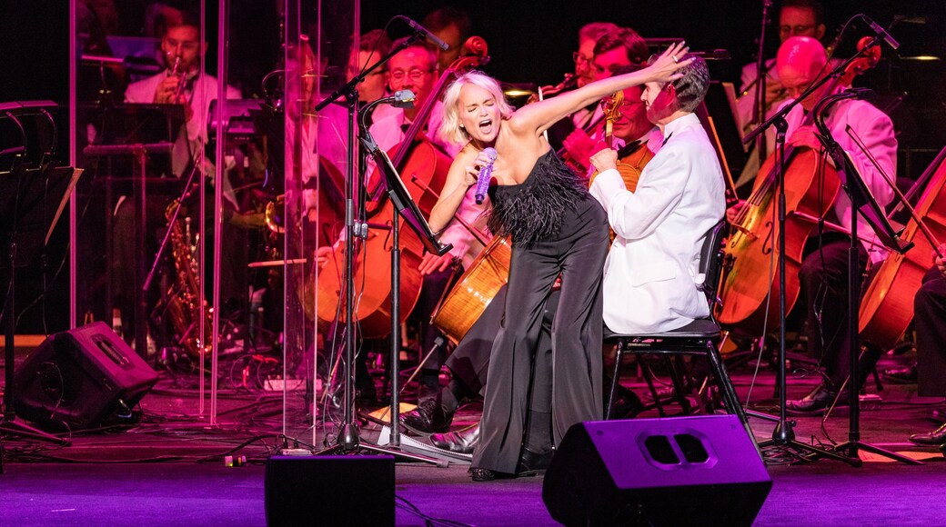 Schermerhorn Symphony Center which includes interior views, performance art and music