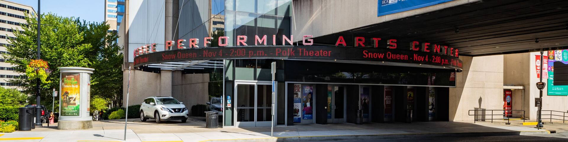 Tennessee Performing Arts Center which includes signage