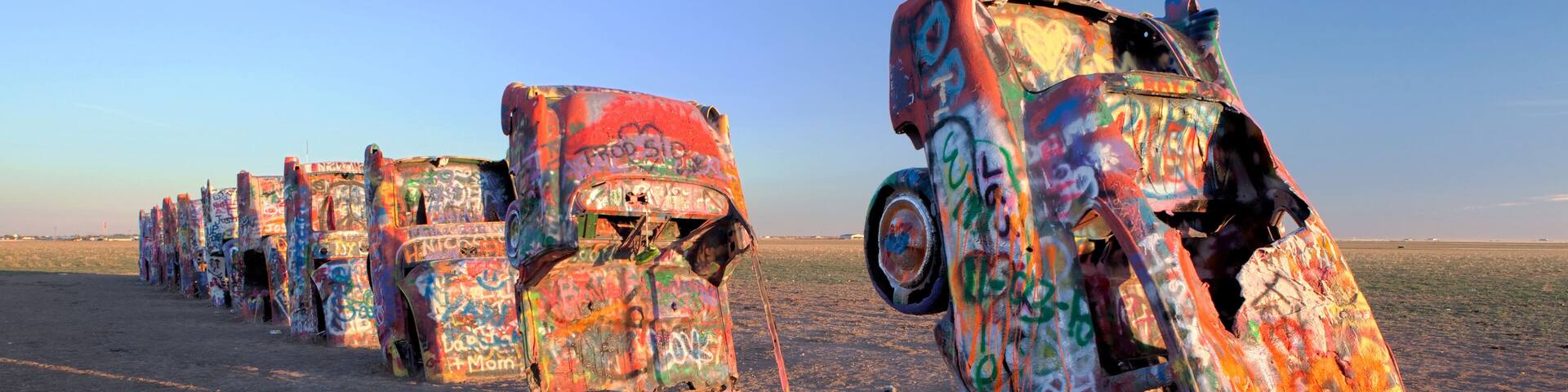 Amarillo, USA - 05 Novebmer, 2010 Art Installation Known as «Cadillac Ranch» in Amarillo, Texas, USA.