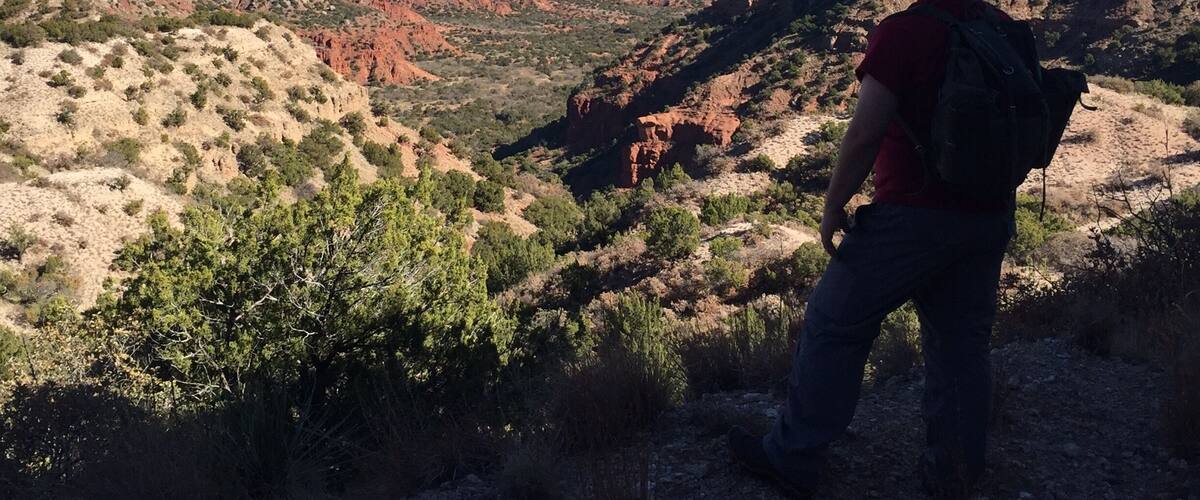 One of the many stunning views along the Haynes Ridge trail. The ascent to the ridge from the canyon loop trail is extremely strenuous, but then the trail is easy going along the top of the ridge with eyefulls galore. Take the ridge trail to where it meets up with the upper canyon trail and turn north to go past the fern cave and the last dance hoodoo on your way back to the north parking lot.