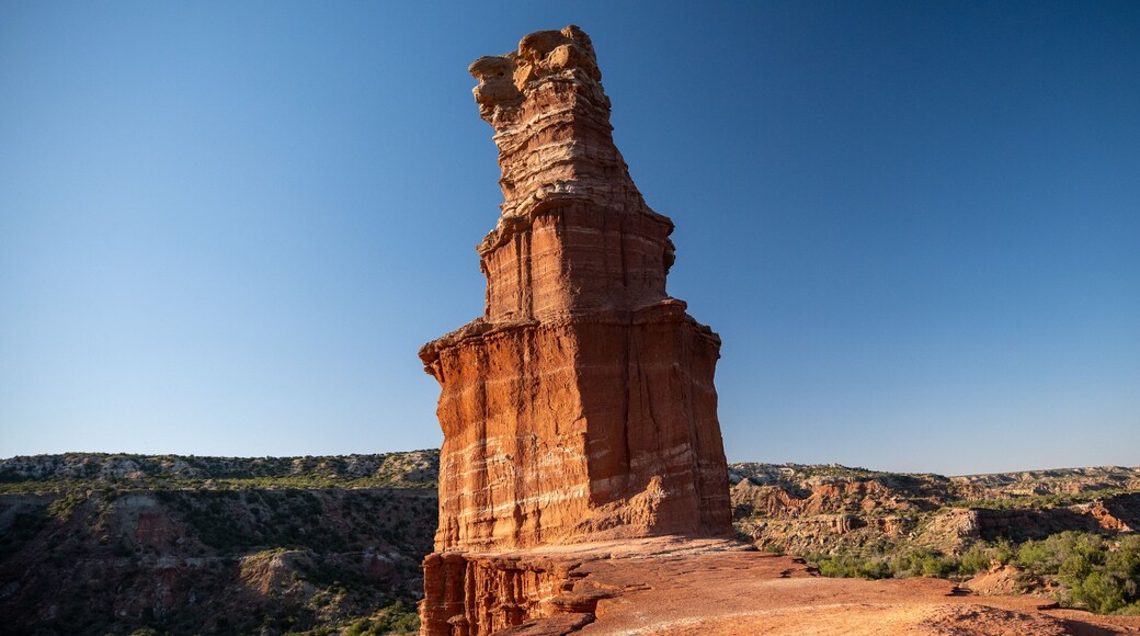 Palo Duro Canyon: The Majestic Lighthouse Formation at Sunset