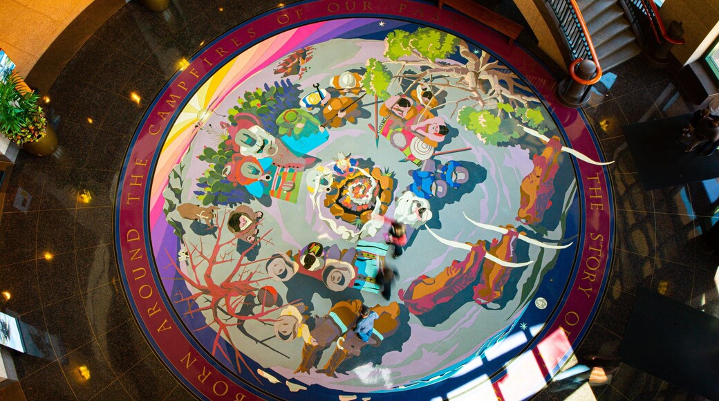 Bob Bullock Texas State History Museum featuring art and interior views