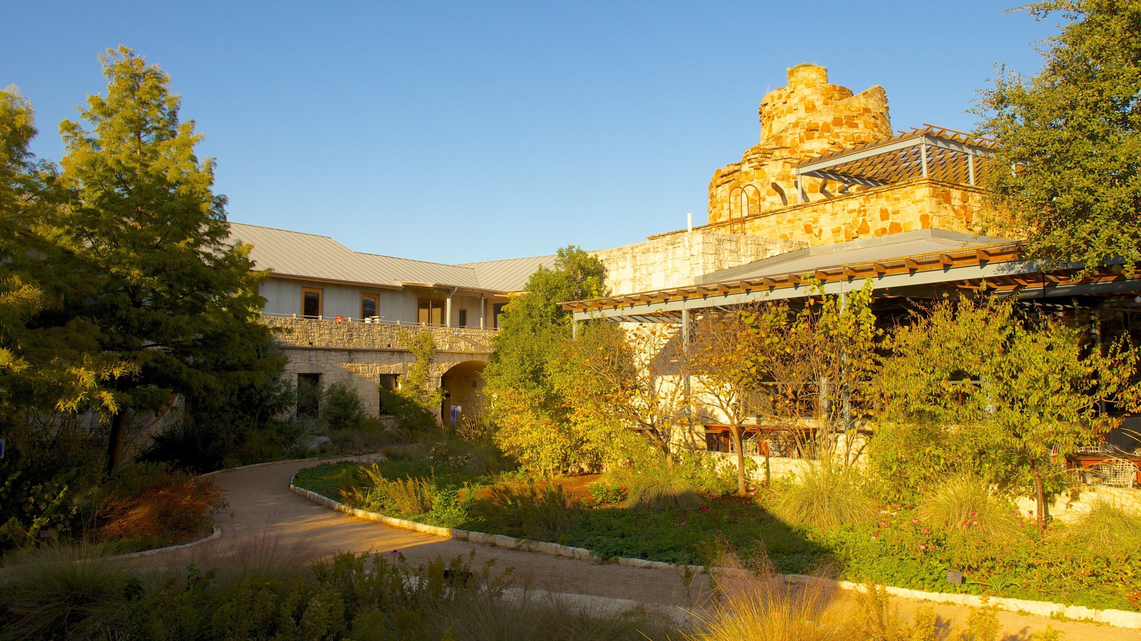 Lady Bird Johnson Wildflower Center featuring a small town or village and a garden
