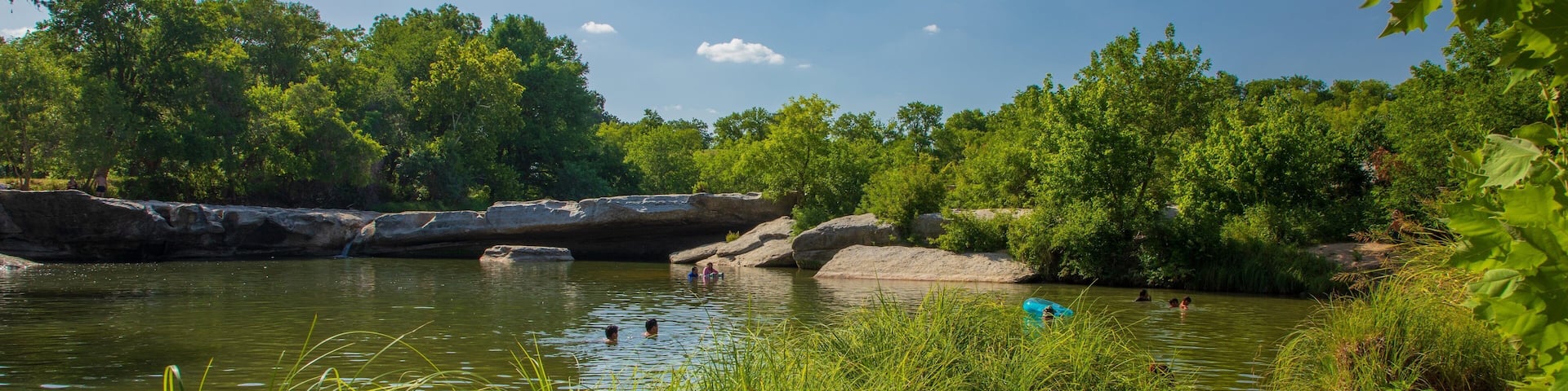 McKinney Falls State Park showing a lake or waterhole and swimming