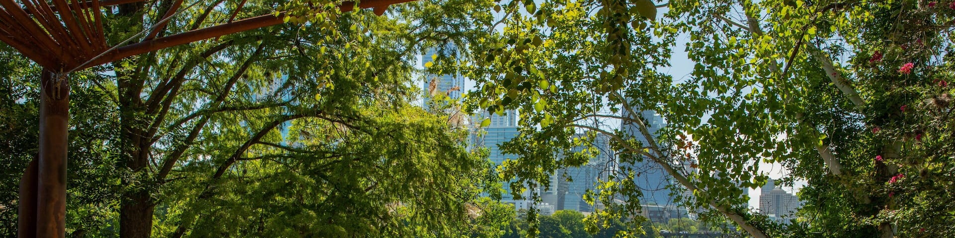 Zilker Park showing a river or creek and a park