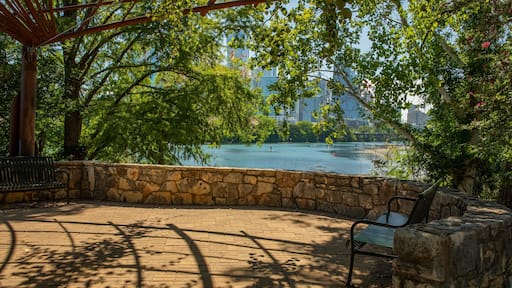 Zilker Park showing a river or creek and a park