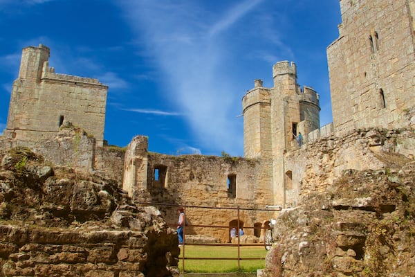 Bodiam Castle which includes heritage elements and a ruin