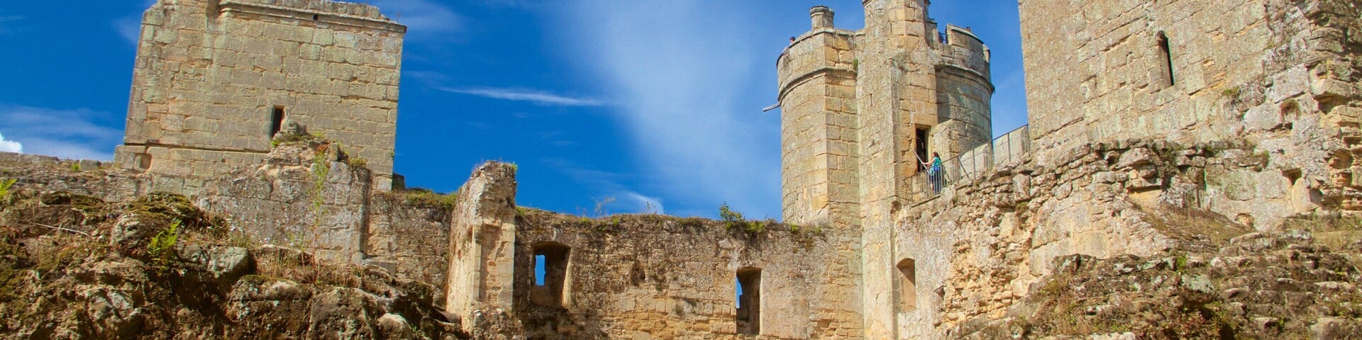 Bodiam Castle featuring a ruin and heritage elements