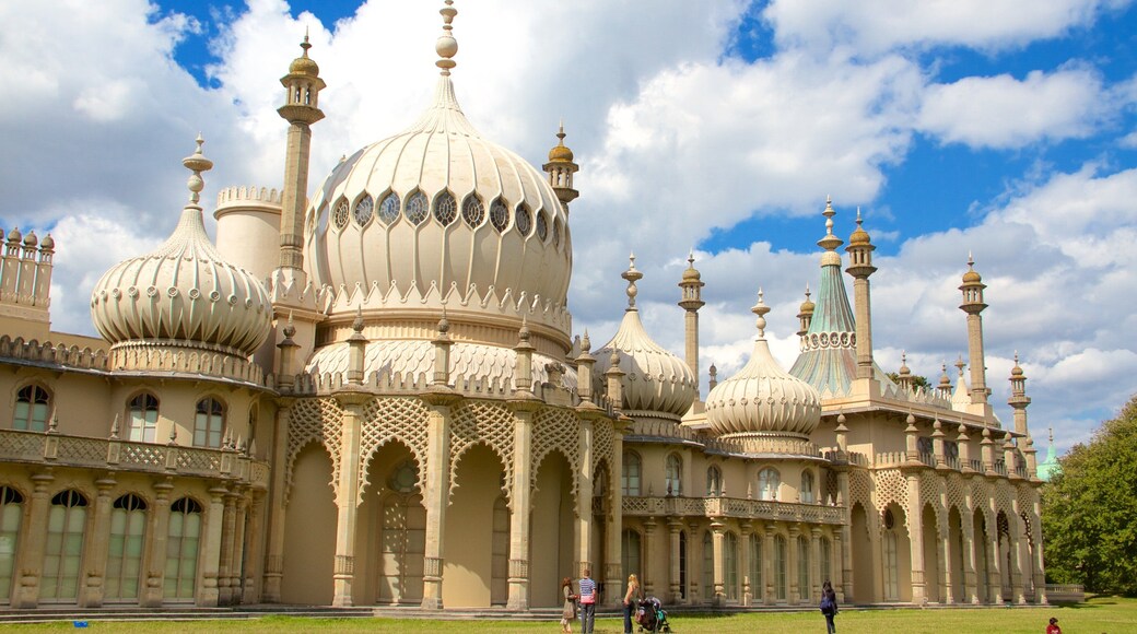 Brighton Royal Pavilion som inkluderer kulturarv, moské og historisk arkitektur