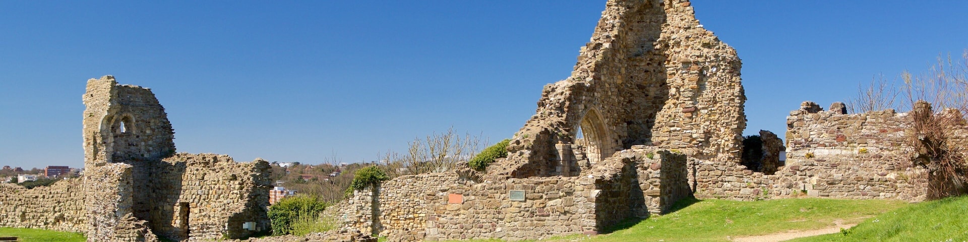 Hastings Castle featuring heritage elements and a ruin