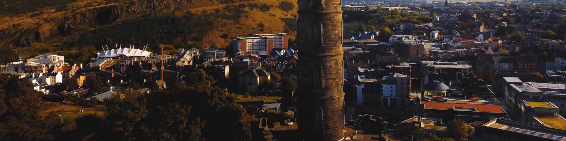 Beautiful shot of the Nelson Monument in Edinburgh, Scotland