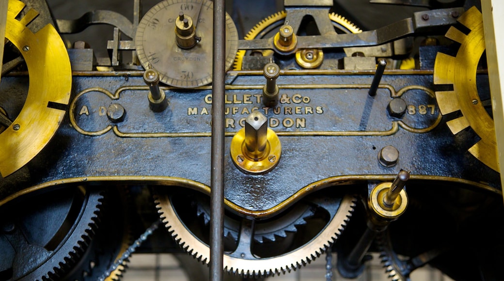Waltham Abbey Church showing interior views, a church or cathedral and signage