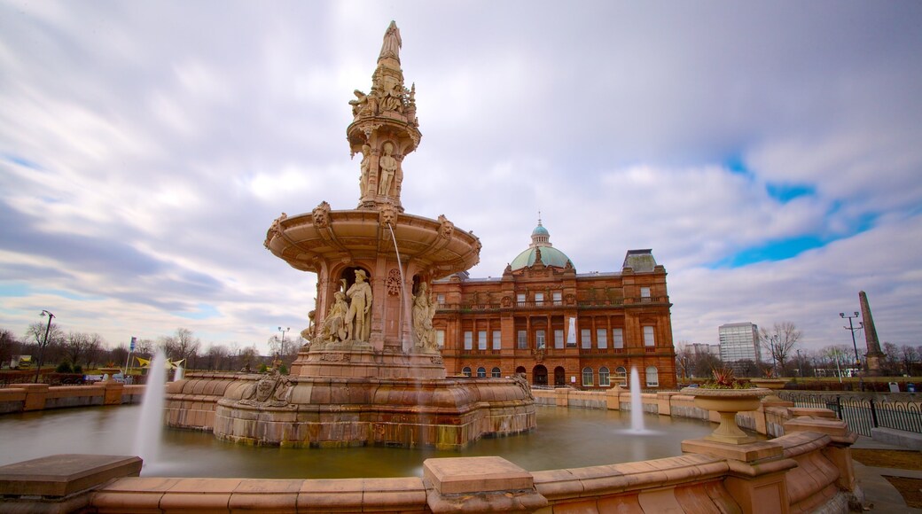 People\'s Palace & Winter Gardens mostrando arte, fontana e arte urbana