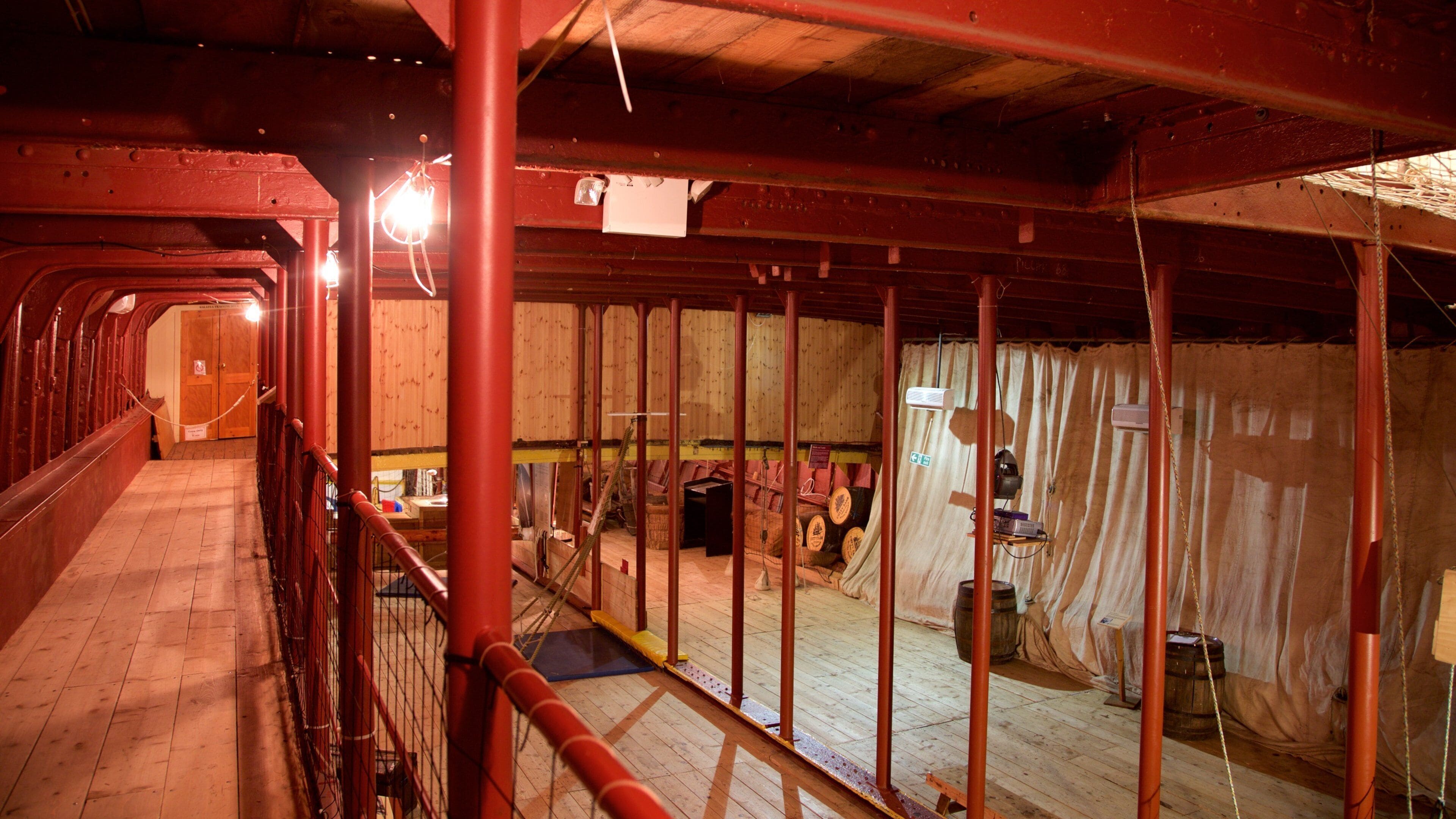Tall Ship at Glasgow Harbour which includes heritage elements, interior views and boating