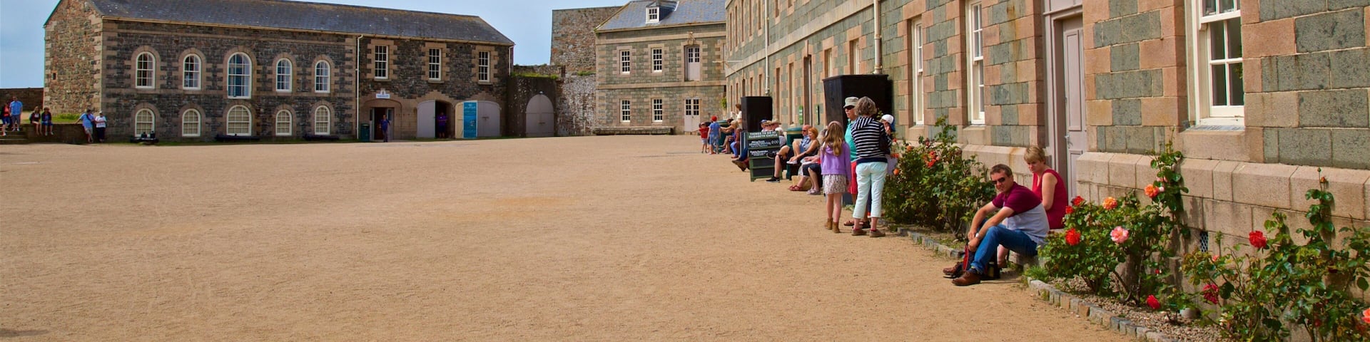 Elizabeth Castle as well as a small group of people