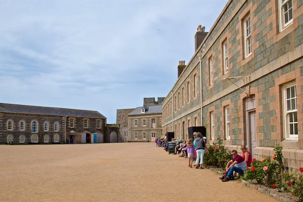 Elizabeth Castle as well as a small group of people